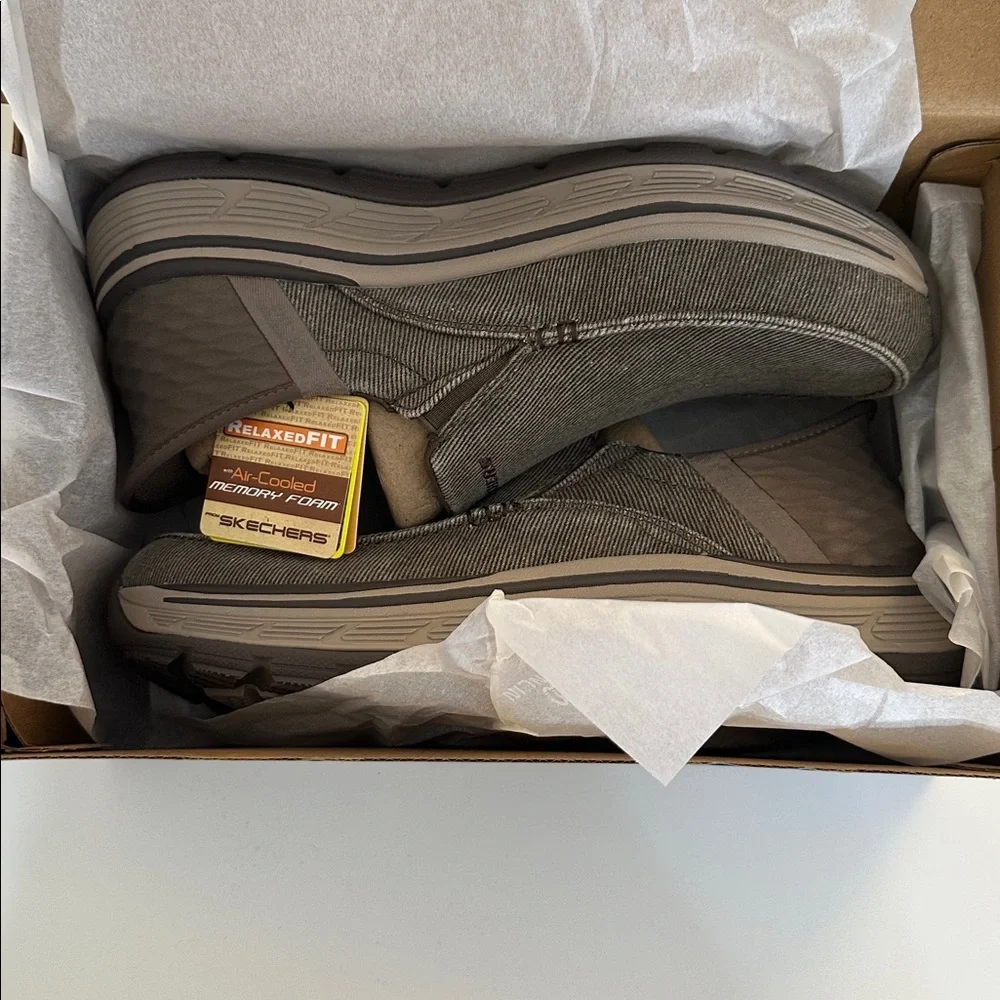 Skechers Men's Remaxed Fenick Brown Slip in Shoes Sneakers (204839/BRN) Size 8.5